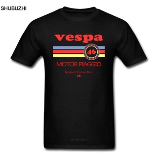 เสื้อยืด ผ้าฝ้าย พิมพ์ลายโลโก้ Vespa Motor Piaggio Italy สไตล์วินเทจ สวมใส่สบาย สําหรับผู้ชายS-5XL