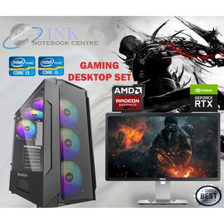 ( Gaming Set ) Core I3 i5  i7 / i7-10700K / 16GB RAM/256GB SSD/2GB GT730 / AMD RX 580 8GB /RTX 3050 6GB DDR6 / 20"-24"