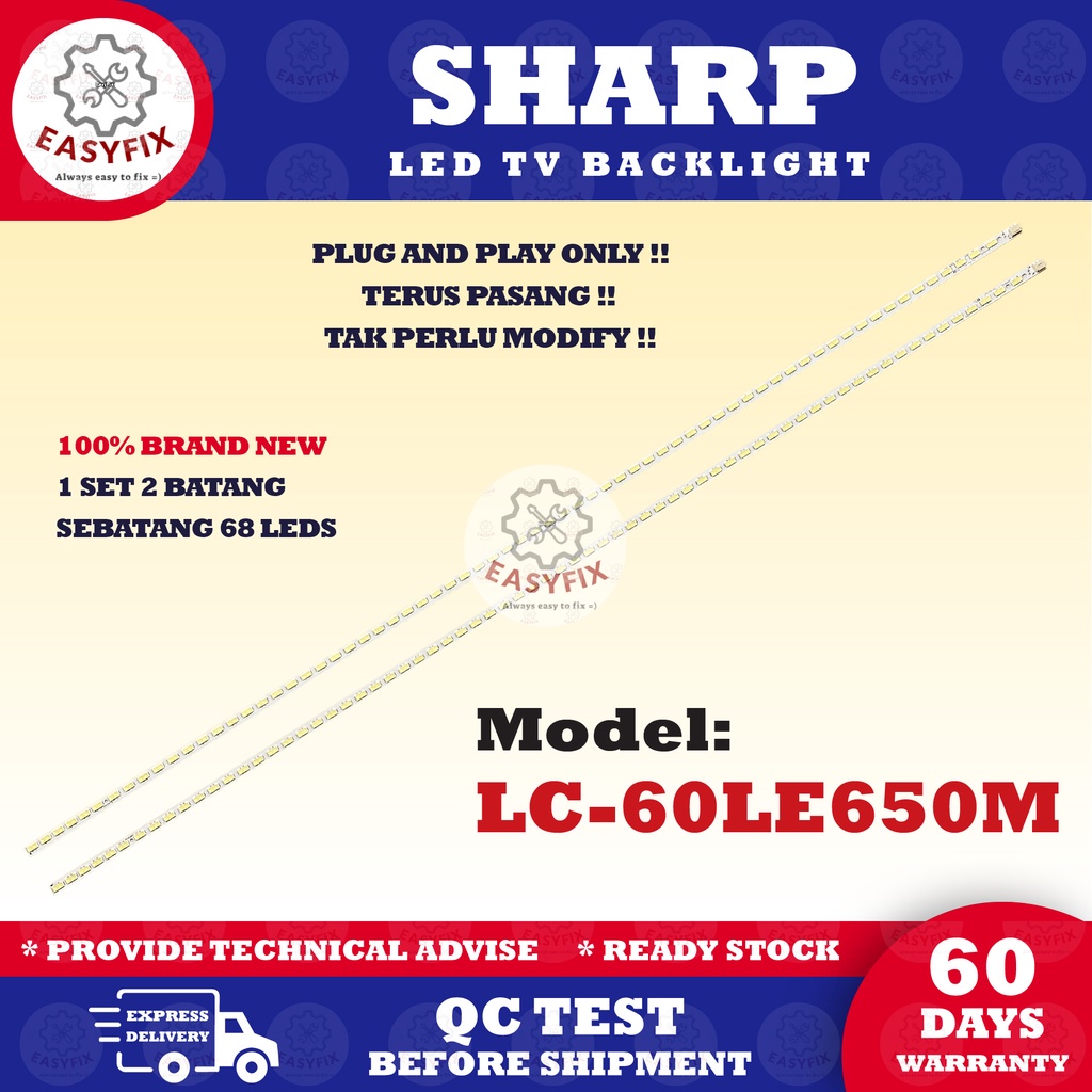 60 INCH S LC-60LE650M (LAMPU TV) 60" LED TV BACKLIGHT LC-60LE650 60LE650M pxb " LC-LE650 LE650M