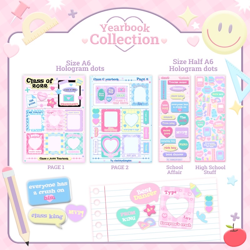 สติ๊กเกอร์ Yearbook Sticker Collection 🤍[สินค้าพร้อมส่ง]