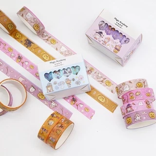 เทปตกแต่ง 1-4 ม้วน แม่มด หมี แมว นักบินอวกาศ วาชิเทป Washi tape DIY ตกแต่ง สติ๊กเกอร์ เทป อุปกรณ์การเรียน เครื่องเขียน