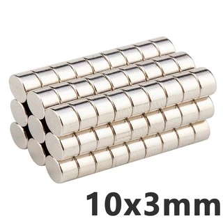 10ชิ้น แม่เหล็กนีโอไดเมียม 10x3มิล กลมแบน 10*3มิล Magnet Neodymium 10x3mm แม่เหล็ก ขนาด 10*3mm แม่เหล็กแรงสูง