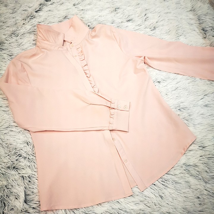 [มือสองสภาพเยี่ยม]  สาวออฟฟิตเชิ้ตชมพูอ่อน [BRAND ESPADA]