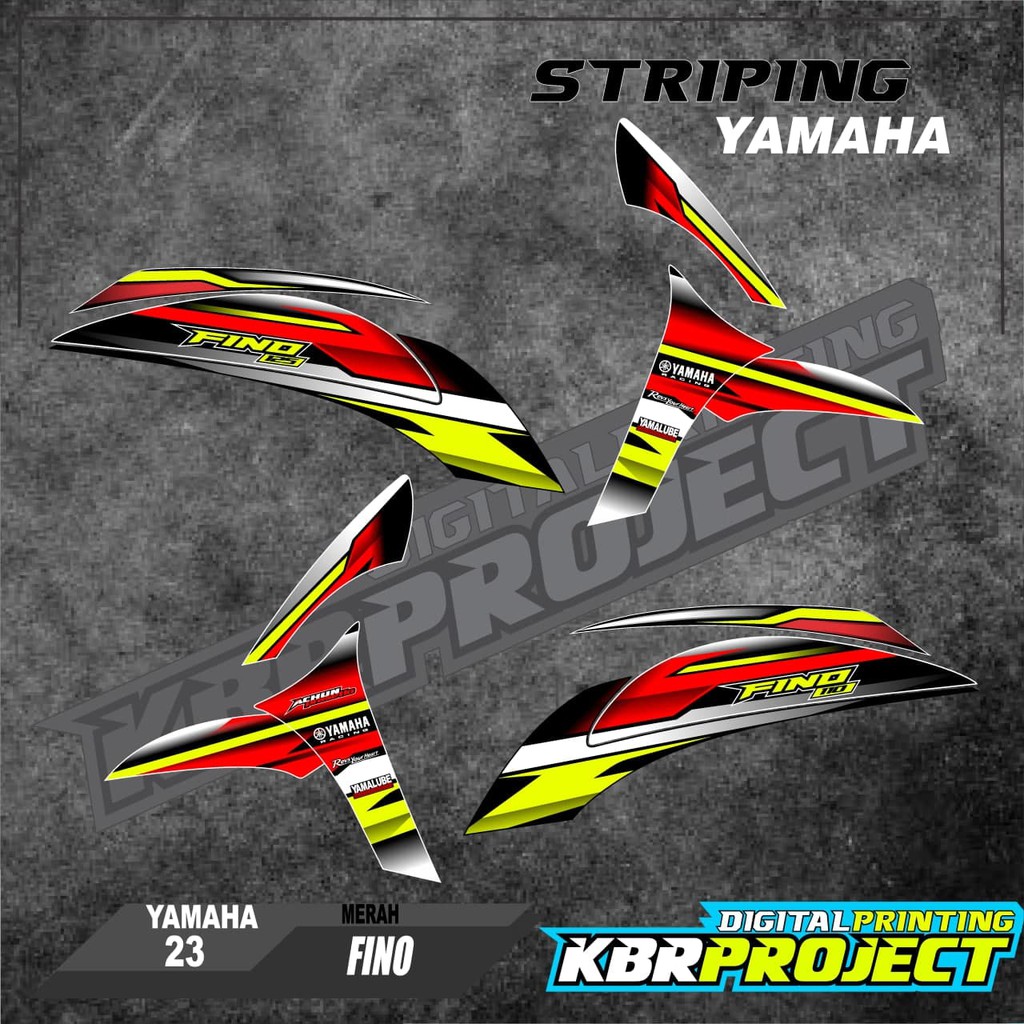 สติ๊กเกอร์ติดมอเตอร์ไซค์ - Fino striping - มอเตอร์ไซค์yamaha - Fino - สติ๊กเกอร์วาริation - Racing 2