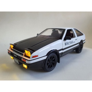 รถโมเดลเหล็ก Toyota Trueno AE86 สเกล 1:20 ยาว 21cm ลูกเล่นเยอะ เปิดประตู และ กระโปรงหน้าหลังได้ ไฟป๊อปอัพเด้ง