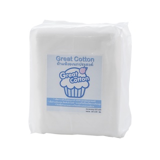 Great Cotton Dry wipes ผ้าแห้งอเนกประสงค์ บรรจุ 100 ชิ้น