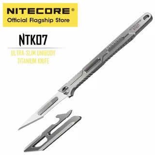 พร้อมส่ง Nitecore NTK07 Titanium อัลลอยด์แบบบูรณาการมีดทำจาก Titanium Alloy TC4โดยใช้เทคโนโลยี CNC,น้ำหนักเบาและพกพาง่าย