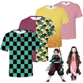 อะนิเมะปีศาจฆ่าคน Kimetsu no Yaiba คอสเพลย์ 3D พิมพ์เสื้อยืดขนาดบวกเสื้อยืด