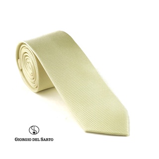 Giorgio Del Sarto Necktie Yellow Fabric Texture เนคไทสีเหลืองมีเท็กเจอร์