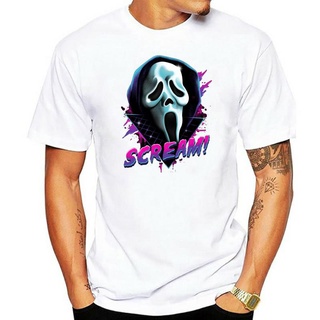 เสื้อยืดโอเวอร์ไซส์เสื้อยืดลําลอง แขนสั้น พิมพ์ลาย Scream Movie Ghost Face Mask Horror Halloween คุณภาพสูง สําหรับผู้ชาย