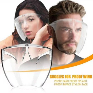 face shield หน้ากากใสหน้ากากเซฟตี้ป้องกันน้ำลายเช็ดทำความสะอาดง่าย