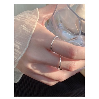 myhunnybear 🤍 พร้อมส่ง 🤍 แหวนเงินแท้ 92.5% มินิมอล เรียบหรู สไตล์เกาหลี แต่งเกลียว ( Twist silver ring )