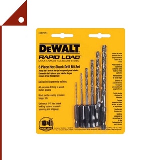 DEWALT : DWTDW2551* ชุดดอกสว่าน Hex Shank Twist Drill Assortment, 6-Piece