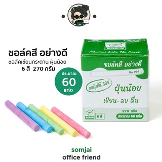 Robin(โรบิน) ชอล์คสี อย่างดี ฝุ่นน้อย ชอล์คเขียนกระดาน 6สี 270กรัม  No.999