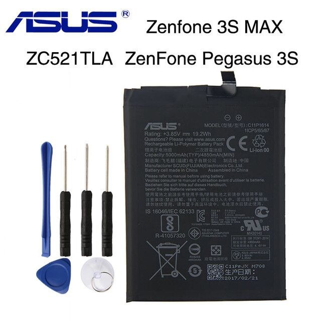แบตเตอรี่ ASUS ZenFone 3S MAX Dual SIM TD-LTE ZenFone PEG Asus 3S C11P1614 ZC521TL 5000mAh