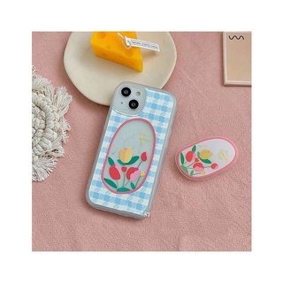 สอบถามก่อนกดสั่ง เคสตาราง เคสดอกไม้ เคสดอกทิวลิป เคสโทรศัพท์ ทิวลิป เคส+holder ใส ไอริง griptok ส่งจากไทย