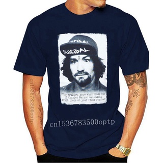 เสื้อยืดสีขาว[พร้อมส่ง] ใหม่ เสื้อยืด ผ้าฝ้าย ลาย Charlie Charles Manson แฟชั่น สําหรับผู้ชาย (S-3XL)S-4XL