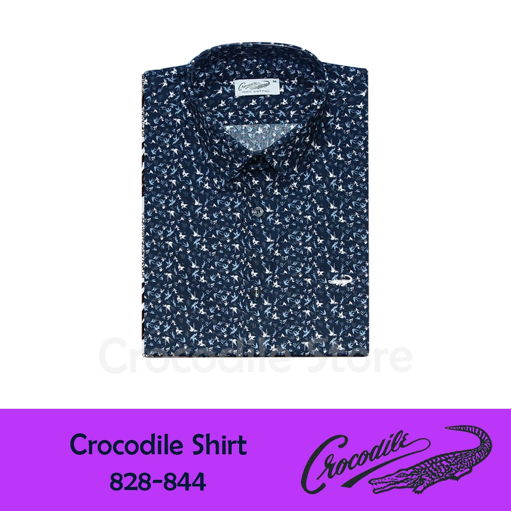 เสื้อเชิ้ตผู้ชายแขนสั้น KEMEJA Crocodile 828-844