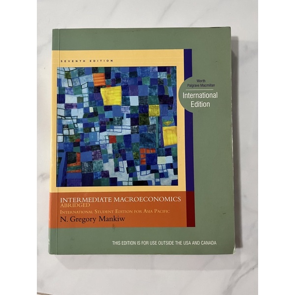 textbook มือสอง สภาพ 90% intermediate Macroeconomics N. Gregory Mankiw 7th edition