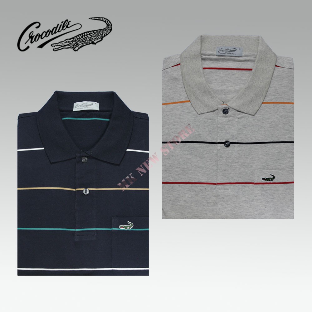เสื้อยืดคอปกโปโล จระเข้ บาง พอดี 222-743