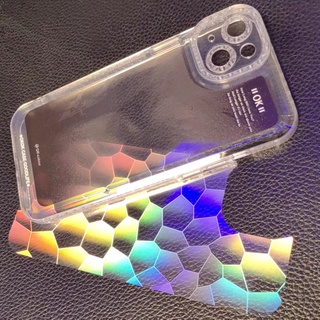 เคสใส แผ่นโฮโลแกรม ขอบเกล็ดหิมะ Samsung รุ่น A03 A12 A51 A71 A53(5G)