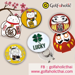 Ball Marker LUCKY DARUMA MANEKI NEKO Golfaholic  - บอลมาร์คเกอร์ โชคดี