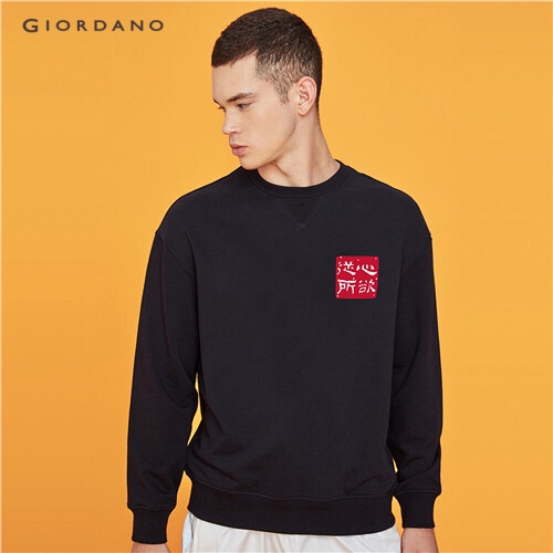 GIORDANO MEN Graphic crewneck sweatshirt 91099623