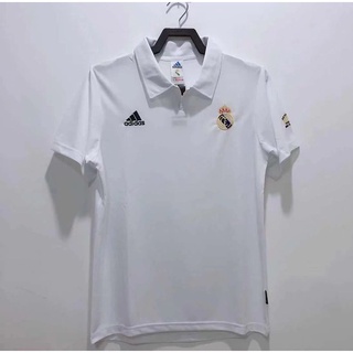 เสื้อกีฬาแขนสั้น ลายทีมฟุตบอล Real Madrid 2002 2003 ทีมเหย้า และทีมเยือน คุณภาพสูง AAA ไซซ์ S-2XL