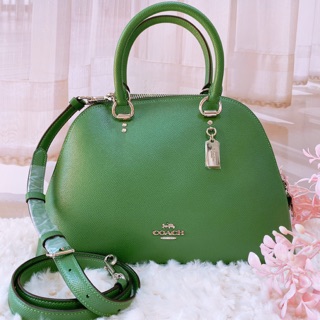 KATY SATCHEL (COACH 2553) SV/SHAMROCK 11 3/4" (L) x 7 3/4" (H) x 4" (W)