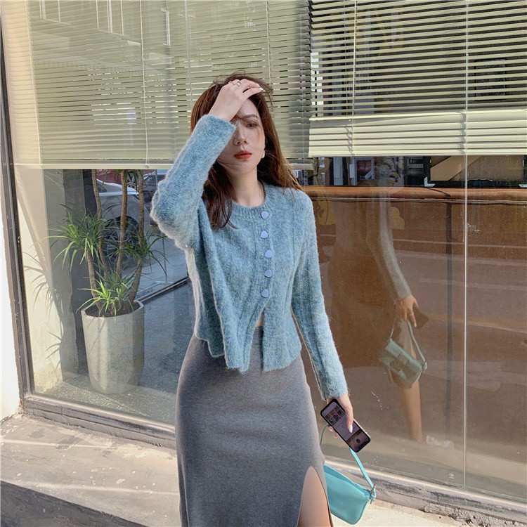 Cicishop (พร้อมส่ง)กระโปรงไหมพรม แหวกข้าง ผ้านิ่มยืดได้(3215) ราคา ถูกที่สุด ดีลบีเคเค แกลเลอรีภาพที่ 7