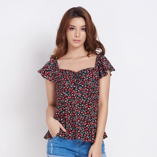 Lady Plus เสื้อลายเชอร์รี่ | Cherry Print Blouse