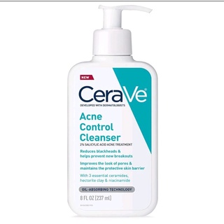 [ของแท้ 100%] CERAVE ACNE CONTROL CLEANSER 2% SALICYLIC ACID ACNE TREATMENT 237ml (8 fl.oz.)