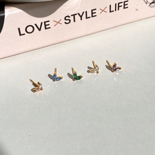 Baby Wings Stud ต่างหูประดับเพทายหลากหลายสี