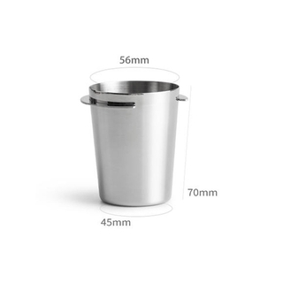 Stainless Steel Dosing Cup Coffee Sniffing Mug Powder Feeder for 58mm Espresso Machine Portafilter Coffee Tamper, Black