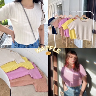 natchakloset | เสื้อครอปผ้าร่องใหญ่ มี2size อกได้ถึง44” Plus size (waffle🧇)