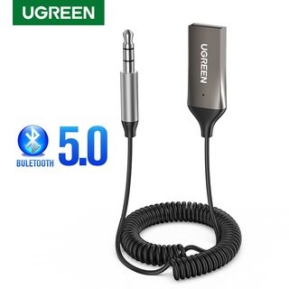 UGREEN ตัวรับสัญญาณบลูทูธ 5.0 แปลงจาก USB เป็น แจ็ก 3.5 มม. มีไมค์ สำหรับลำโพงรถยนต์