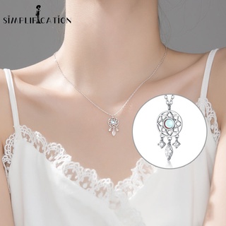 สร้อยคอโซ่ยาว จี้ตาข่ายดักฝัน แบบกลวง เครื่องประดับ ของขวัญ สําหรับผู้หญิง