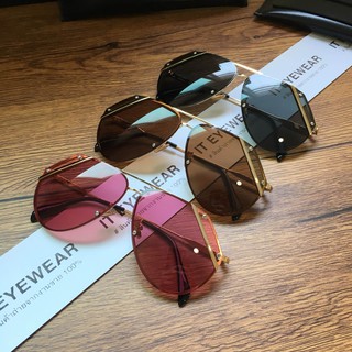 Eyewear_by.tm แว่นกันแดด ทรงฮิต ตัดแต่งขอบ รุ่น McQ สี ชมพู , น้ำตาล , ดำ
