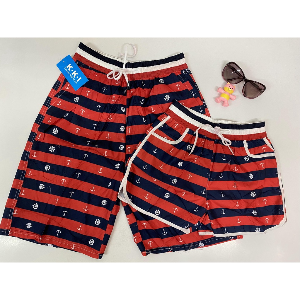🔥ลด 50.- ใช้โค้ด DET199MAR🔥 กางเกงขาสั้นคู่รัก，ผ้าแห้งไวสีสันสดใส