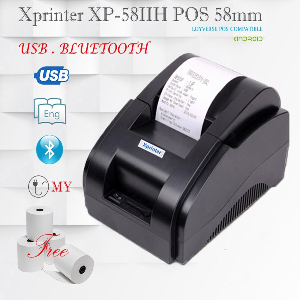 Milu Xprinter Xp 58iih 58mm Bluetooth Receipt Pos Thermal Printer Usb Port Szmiluth Thaipick 3754
