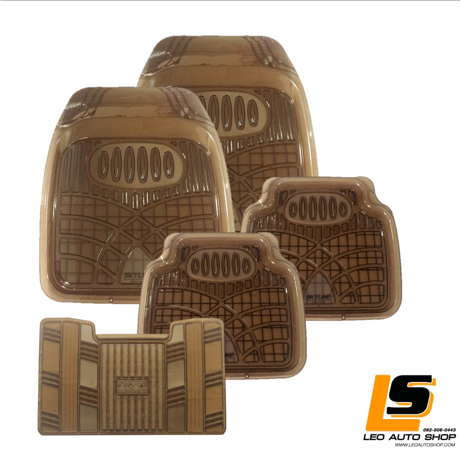 LEOMAX {ชุด 5 ชิ้น} ถาด PVC SKYLINE STD ดำใส