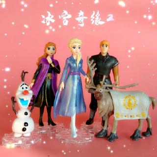 ฟิกเกอร์ frozen 2 anna kristoff olaf sven สําหรับตกแต่งเค้ก 5 ชิ้น/ชุด