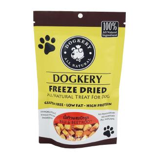 DOGKERY ฟรีซดราย เนื้อวัวผสมบีทรูธ ขนมสุนัข บำรุงหัวใจ/เลือด ทานได้แม้สุนัขแพ้ง่าย (30g)