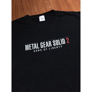 เสื้อยืดผ้าฝ้ายพิมพ์ลายแฟชั่นเสื้อเกมส์มือสอง VINTAGE 2001 METAL GEAR SOLID 2 PLAYSTATION Size XL มือ2