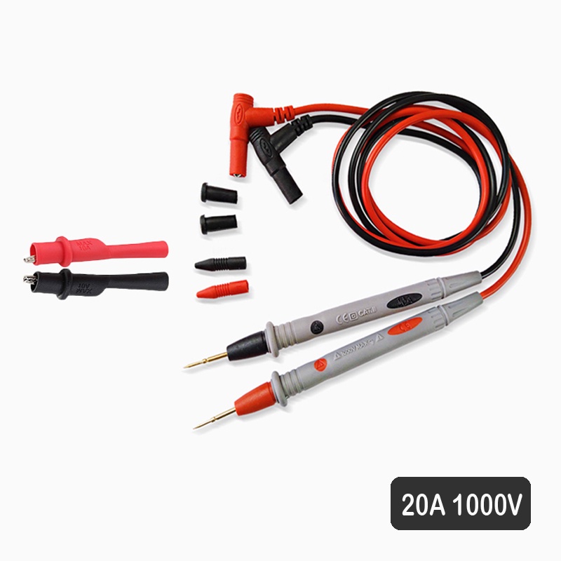 โพรบมัลติมิเตอร์ดิจิทัล 20A 1000V ปลายเข็ม ปากกาทดสอบสายเคเบิล