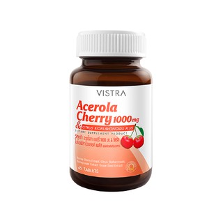 VISTRA Acerola Cherry 1000 mg. 62.25g. (45 Tablets):Acerola Cherry 65.25 g