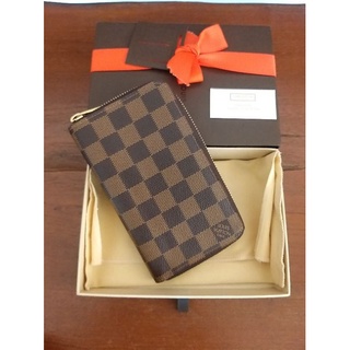 กระเป๋าสตางค์ lv มือสองแท้ lv zippy compact wallet damier