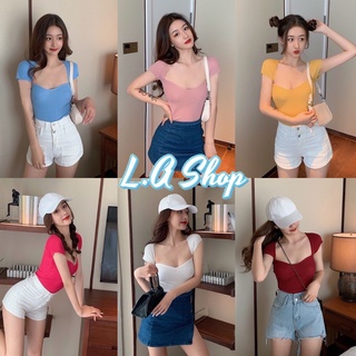 L.A SHOP พร้อมส่ง เสื้อเปิดไหล่ สายฝอมาก เซ็กซี่ขั้นสุด ร้านโว้ก ( 70009 ) D