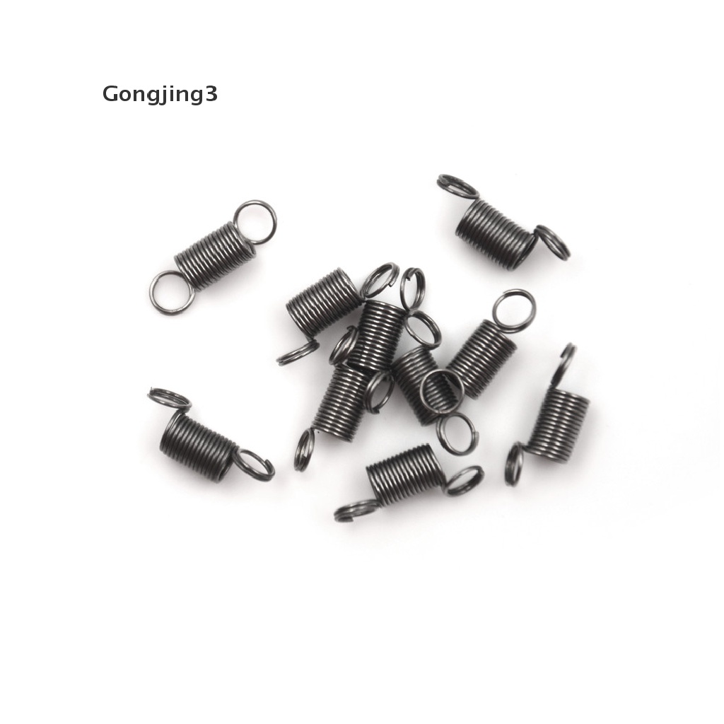 Gongjing3 10PCS 15 มม.สแตนเลสสปริงความตึงเครียดขนาดเล็กพร้อมตะขอสําหรับ Tensile DIY