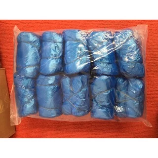 ถุงหุ้มรองเท้าพลาสติก (plastic shoes cover 100 pc/pack) ใช้กับเครื่องแบบเหยียบ T buckle